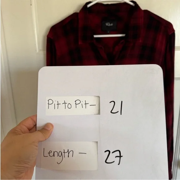 Rails Hunter Crimson Pitch plaid button front top size large - Picture 5 of 5